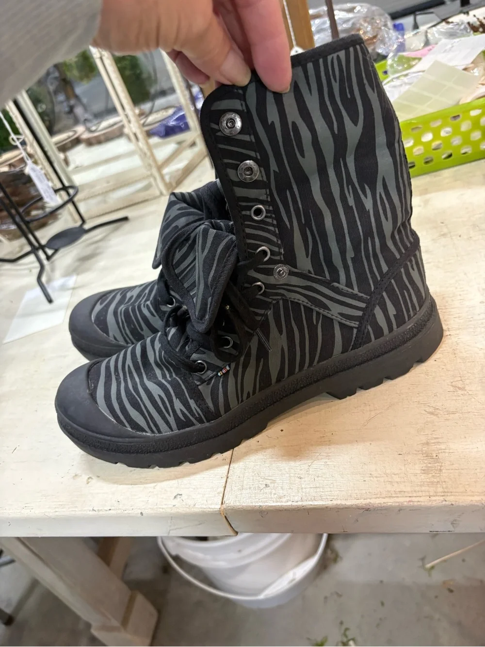 Closer By Chaussea Women’s Black Zebra-Print High Top Sneakers